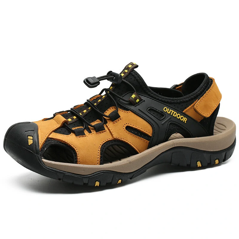Men's Sandals Genuine Leather Summer Shoes Retro Outudoor Man Sandalias Vintage Fashion Men Shoe Trekking Beach Footwear (image for) Men's Sandals Genuine Leather Summer Shoes Retro Outudoor Man Sandalias Vintage Fashion Men Shoe Trekking Beach Footwear